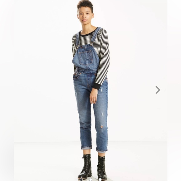 Levi's Women's Distressed Cotton Denim Overalls 361330000 - Medium - Picture 1 of 14